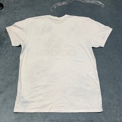 Adidas T Shirt Mens Large White Logo Short Sleeve Outdoor Travel Pullover Tee