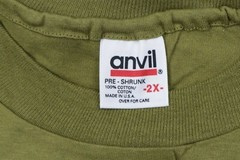 Deadstock Vintage 90s Mens 2XL Blank Short Sleeve T-Shirt Olive Green Cotton USA