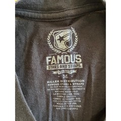Famous Stars and Straps Mens Graphic T-Shirt Black Listen To Famous Size M