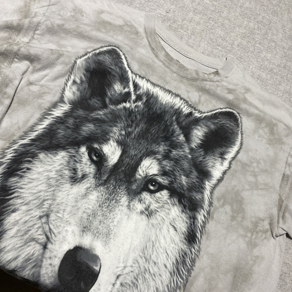 Liquid Blue T Shirt Mens Extra Large Gray Wolf Gorpcore Nature Tie Dye Grunge XL