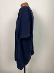 Vintage 90s Henley Shirt Men XXL Minimalist Casual Outdoors Travel Navy Cotton