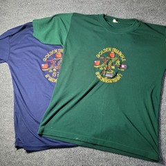2x Golden Triangle XL Men’s T Shirt, China, Laos, Myanmar, Thailand Embroidered