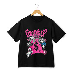 Coming Up Money Bag Graphic T-Shirt – Hip Hop Streetwear Dollar Tee