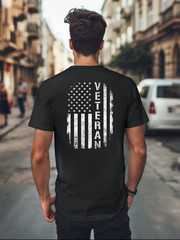 American pride, Veteran on American Flag, Comfort Color T-Shirt