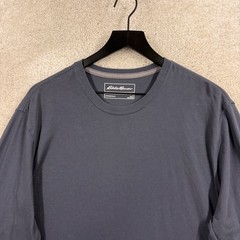 Eddie Bauer T Shirt Mens Size Large Blue Long Sleeve Cotton Poly Legendwash