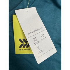 All in Motion Mens Performance SS T-Shirt Teal Blue Large New NWT Gym Workout
