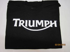 New Genuine Triumph White Logo Black Short Sleeve Tee / T-Shirt *PICK SIZE #C191