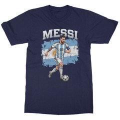 Argentina Soccer Shirt No 10 Football Fan Graphic Tee Royal Blue Unisex T-Shirt