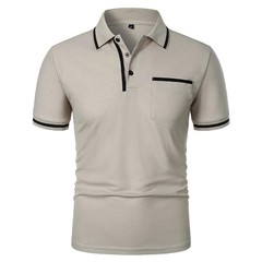 New Men’s Short Sleeve Polo Shirts Solid Color Casual T-shirt Summer Trendy