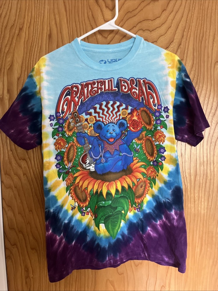 Liquid Blue Y2K Grateful Dead Inspiration Tie Dye T shirt Bears Medium 2006