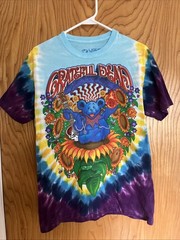Liquid Blue Y2K Grateful Dead Inspiration Tie Dye T shirt Bears Medium 2006