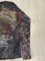 Christian Audigier — “Skull & Roses” Y2K Graphic Long sleeve Thermal — Size M