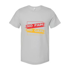 White Unisex No Pain No Gain Graphic T Shirt For Workout Training And Everyday W