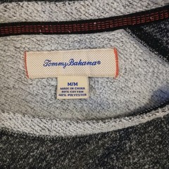 Tommy Bahama Mens Medium Gray Marl Long Sleeve Raglan Pullover Crewneck Shirt