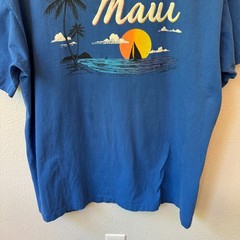VTG Maui Single Stitch T-Shirt Men’s XL (Fits L) Blue Hawaii Sof Tee USA