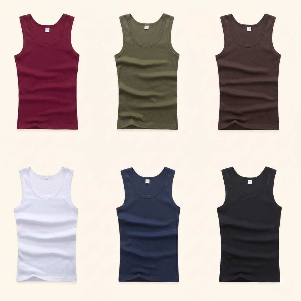 Men’s Sleeveless Breathable Fitness Vest Cotton Elastic Bodybuilding Tank Top