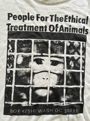 White vintage 90s People for the Ethical Treatment of Animals PETA Single Stitch