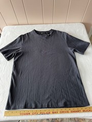 Brandini Dressy T-Shirt Crew Neck Ribbed Short Sleeve Blue Men’s Large