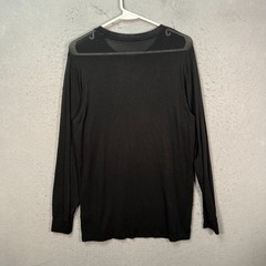 Uniqlo Heattech Extra Warm Black Long Sleeve Top Cashmere Blend Mens Medium