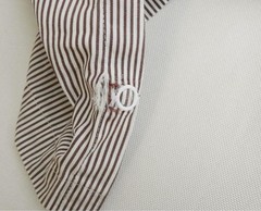 PHIGVEL Stripe Half-Zip Shirt Brown Sample M Size