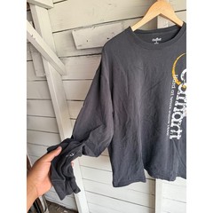 Carhartt Mens Long Sleeve Graphic T-Shirt Black Large Workwear Logo Tee L
