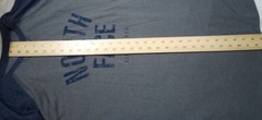 The North Face T-Shirt Men XXL Blue Gray Logo 3/4 Sleeve