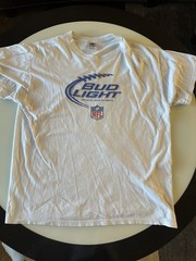 Vintage Fruit of the Loom Bud Light NFL Sponsor T-Shirt White Men’s XL