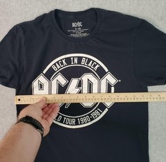 AC/DC Shirt Mens Small Black Back In Black World Tour 1980-1981 Graphic Tee
