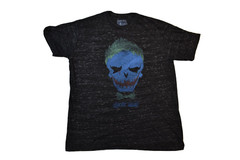 Suicide Squad Mens Joker Crazy Face Dark Charcoal Heather Shirt New S-2XL
