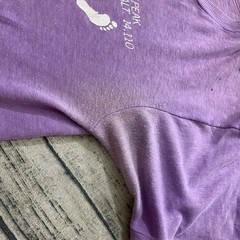 70s Vtg Paper Thin Colorado Tourist T-Shirt Tee Distressed Pikes Peak AOP Purple