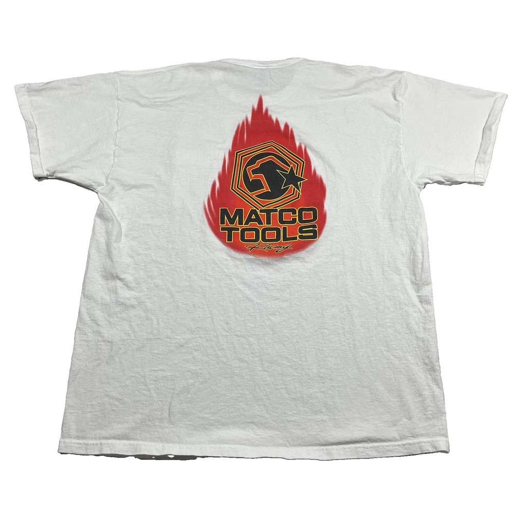 Vintage Matco Tools Racing Pocket T-Shirt 2XL White Graphic Tee