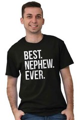 Cool Best Nephew Ever Family Aunt Uncle Love Mens Casual Crewneck T Shirts Tees