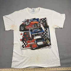 Knoxville Raceway Subway Graphic Shirt Mens Medium White Sprint Car Racing Tee