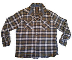 Jachs Heritage Flannel Plaid Green Blue Size L Heavy Blend Long Sleeve Shirt