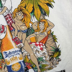 Vintage Big Johnson Shirt Mens Large White 90s Corona Beer Mexico Funny Quote