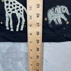 Zini T-Shirt Unisex One Size Black Safari Animal Print Glitter Made in USA
