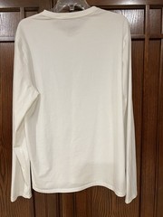 Apt 9 Mens Premier Flex Long Sleeve Henley Shirt White Slub Knit Large EUC