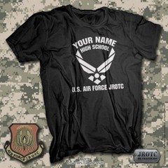 U.S. Air Force JROTC Short Sleeve T-Shirt with YOUR School Name and JROTC Design