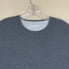 BYLT Basics Shirt Mens L Gray Drop Cut Short Sleeve Stretch Performance Tee