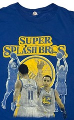Super Splash Bros Steph Curry Klay Thompson Mario Basketball Parody Shirt Medium