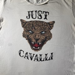 Just Cavalli big logo tiger T-shirt size XL Rare White