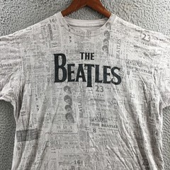 The Beatles Graphic Print Tee T-Shirt Mens XL Gray Cotton Short Sleeve Crew Neck