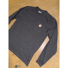 Carhartt Mens Loose Fit Long Sleeve Pocket T-Shirt Charcoal Heather Gray Size M