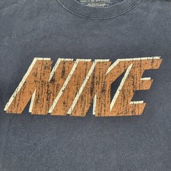 Nike T-Shirt Mens Large Blue Loose Fit Cotton Swoosh Short Sleeve Pullover Flaw