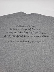 Shawshank State Prison Shirt Double Sided Movie Quote Size Medium Gray