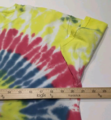 New Tie Dye Men’s T-Shirt Yellow Red Adult Large Multicolor Summer Swirl Spiral