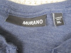 Murano Shirt Mens Extra Large Blue Casual Crew Neck Cotton Slim Fit SHort Sleeve