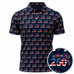 250 USA Birthday Patriotic Golf Polos, Father’s Day Gift (S-5XL)