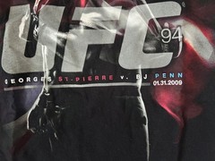VTG UFC 94 T-Shirt Georges St-Pierre GSP vs. BJ Penn 2009 Event Promo BLK Large