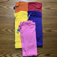 Gilden Heavy Cotton T-shirts Multicolors Size Large No Pocket Set Of Five